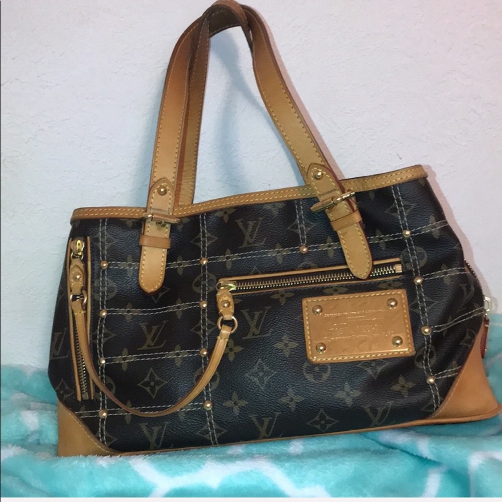 Limited Edition Authentic Louis Vuitton Monogram Rivet Brown Handbag